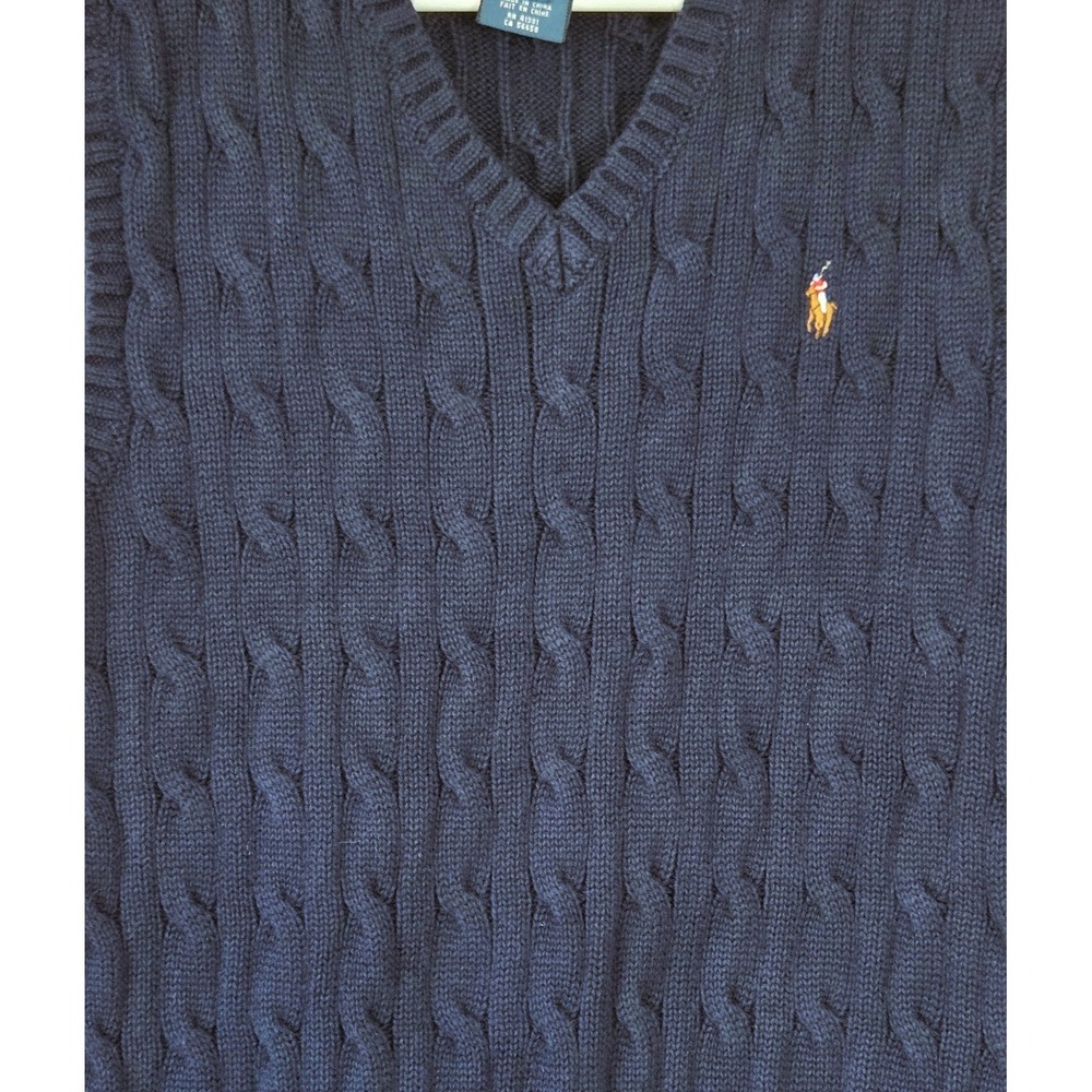 Polo by Ralph Lauren Boys Cable Knit Vest Size 7 Preppy School - Picture 3 of 8